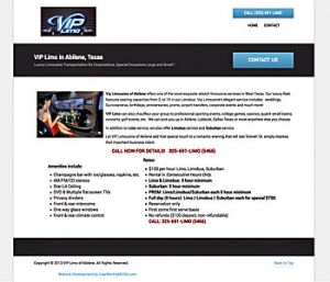 VipLimoAbilene.com Client Screenshot